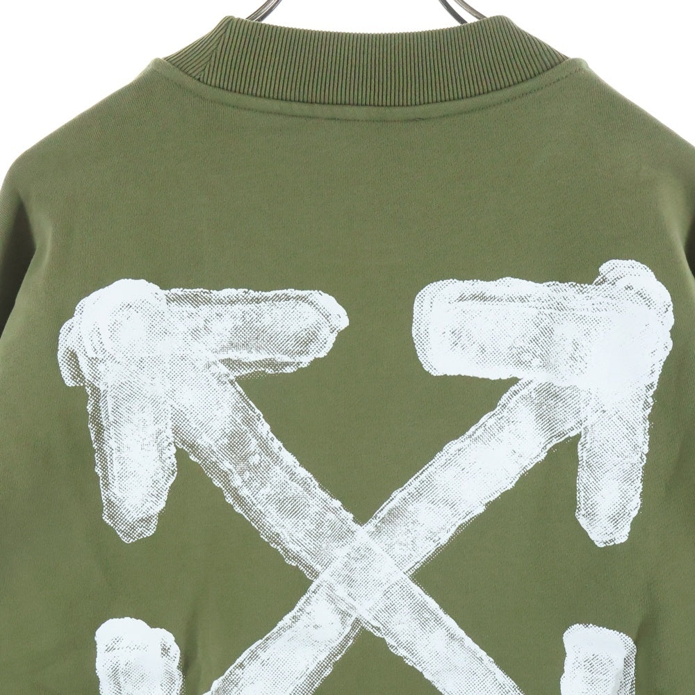 OFF-WHITE(オフホワイト) Logo Printed Crewneck Sweatshirt OMBA054S25FLE004 スウェット トレーナー カーキ