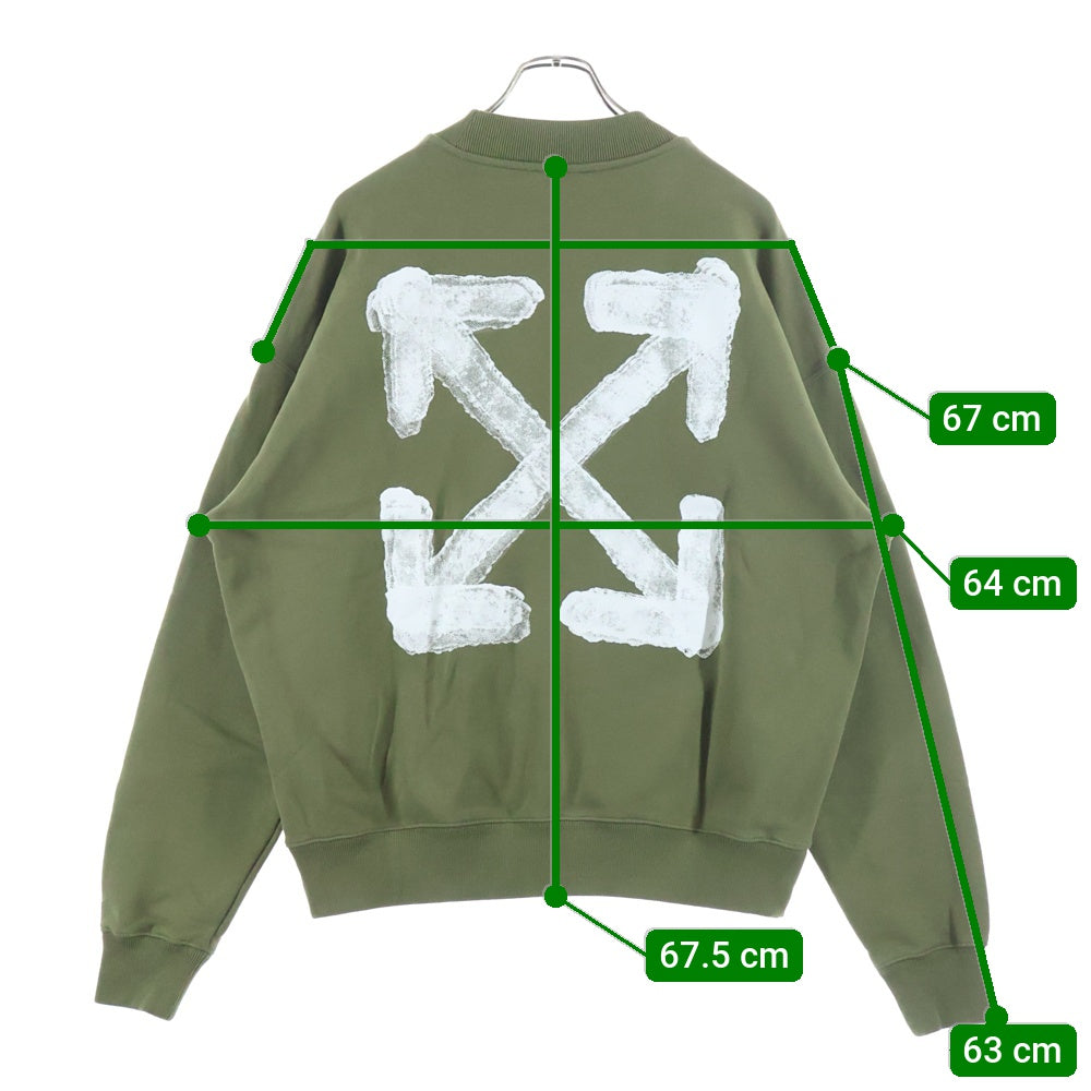 OFF-WHITE(オフホワイト) Logo Printed Crewneck Sweatshirt OMBA054S25FLE004 スウェット トレーナー カーキ