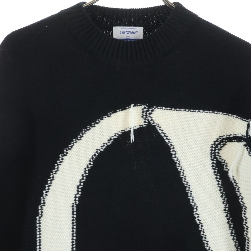 OFF-WHITE(オフホワイト) Sweater OMHE190C99KNI001 ロゴ 長袖ニット セーター ブラック