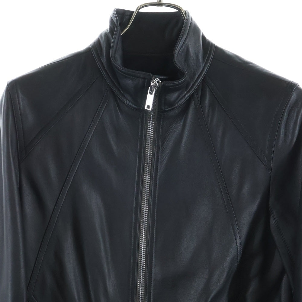 Rick Owens(リックオウエンス) Intarsia Leather Jacket RU01B1761-LLP ジップ レザージャケット ブラック