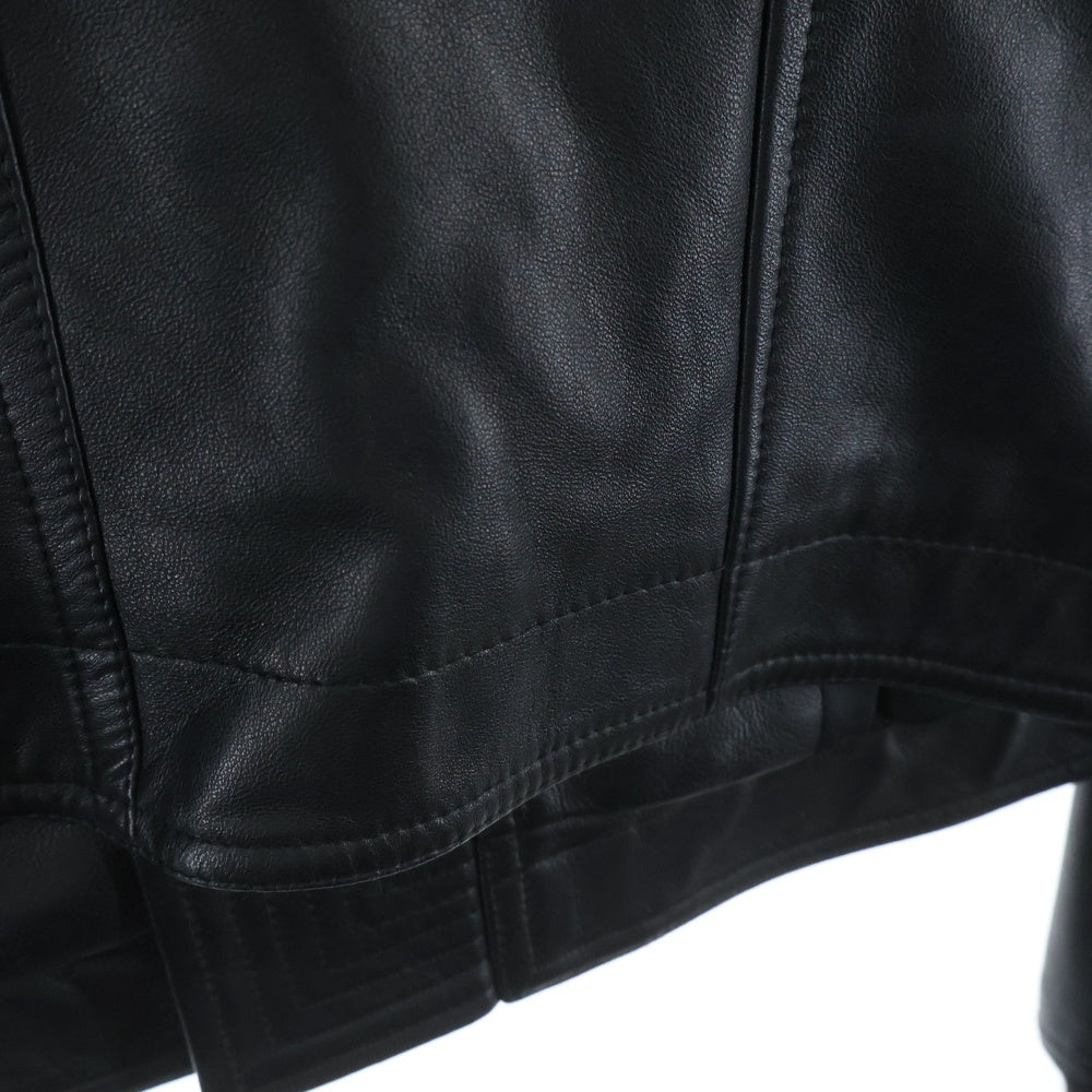 Rick Owens(リックオウエンス) Intarsia Leather Jacket RU01B1761-LLP ジップ レザージャケット ブラック