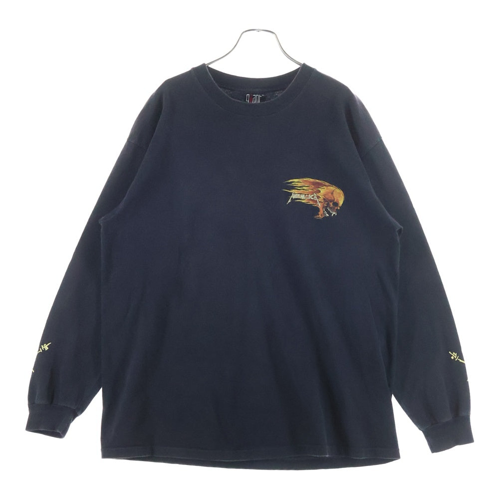 VINTAGE(ヴィンテージ) 90S METALLICA PUSHEAD SIDE LS TEE メタリカ パスヘッド 長袖Tシャツ 長袖カットソー ブラック