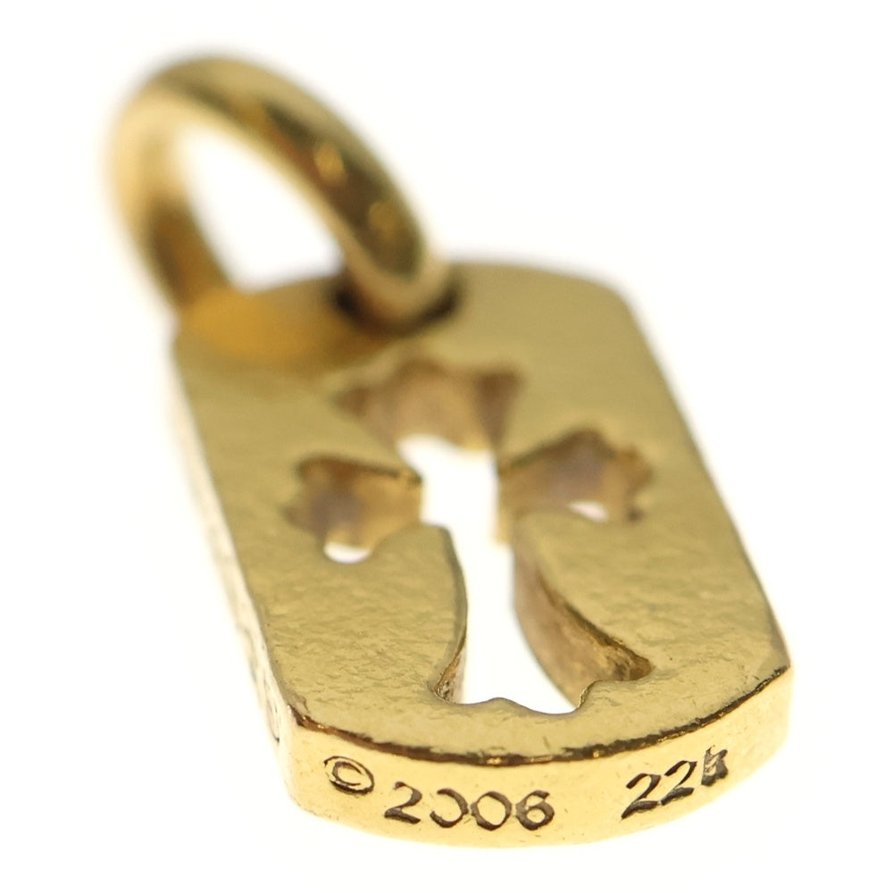 CHROME HEARTS(クロムハーツ) 22K DT TNY CO CRS タイニーカットアウトクロス ドッグタグ ペンダントトップ ゴールド BCA042