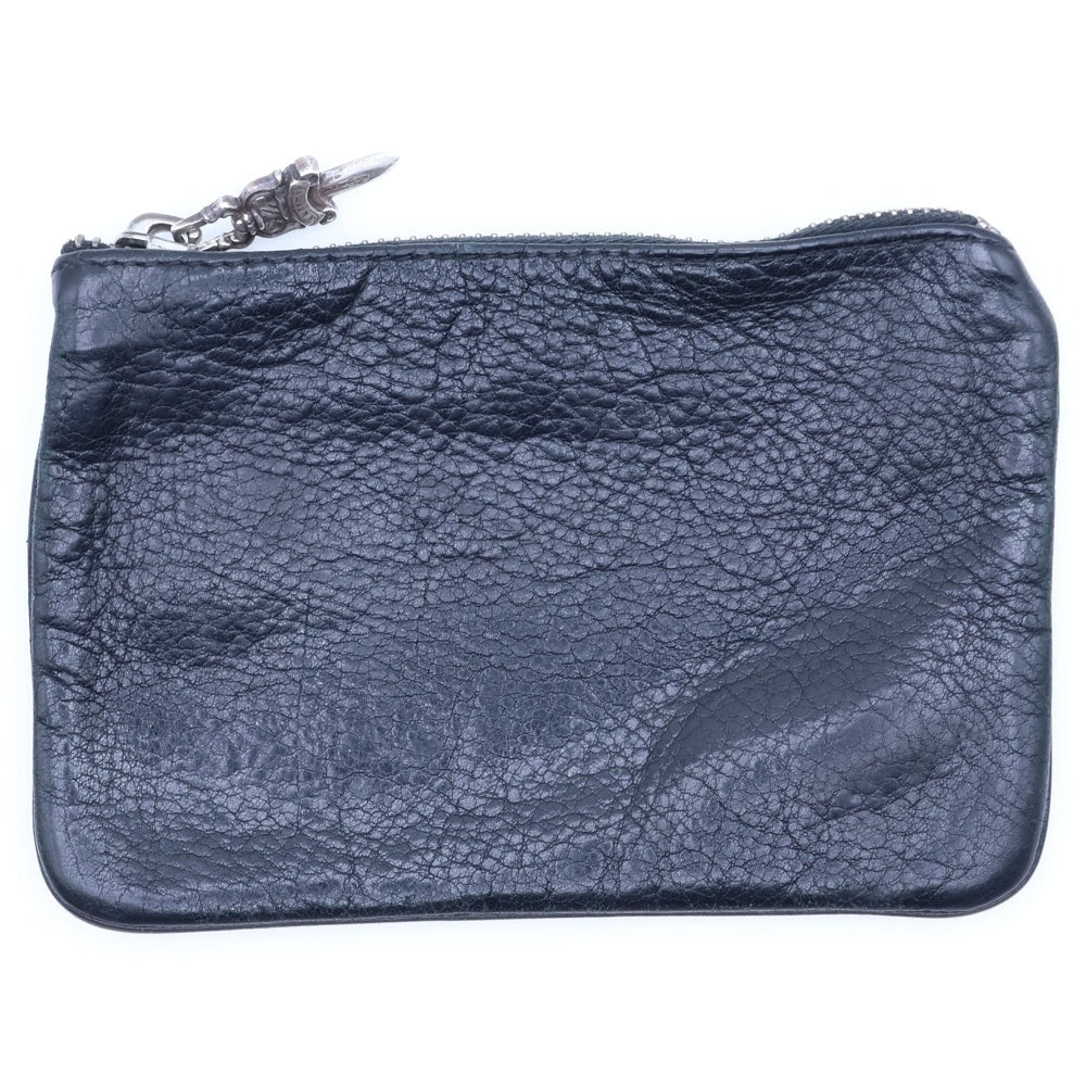 CHROME HEARTS(クロムハーツ) ZPR CHNG PURSE CRS チェンジパース クロスパッチ レザー コインケース ブラック
