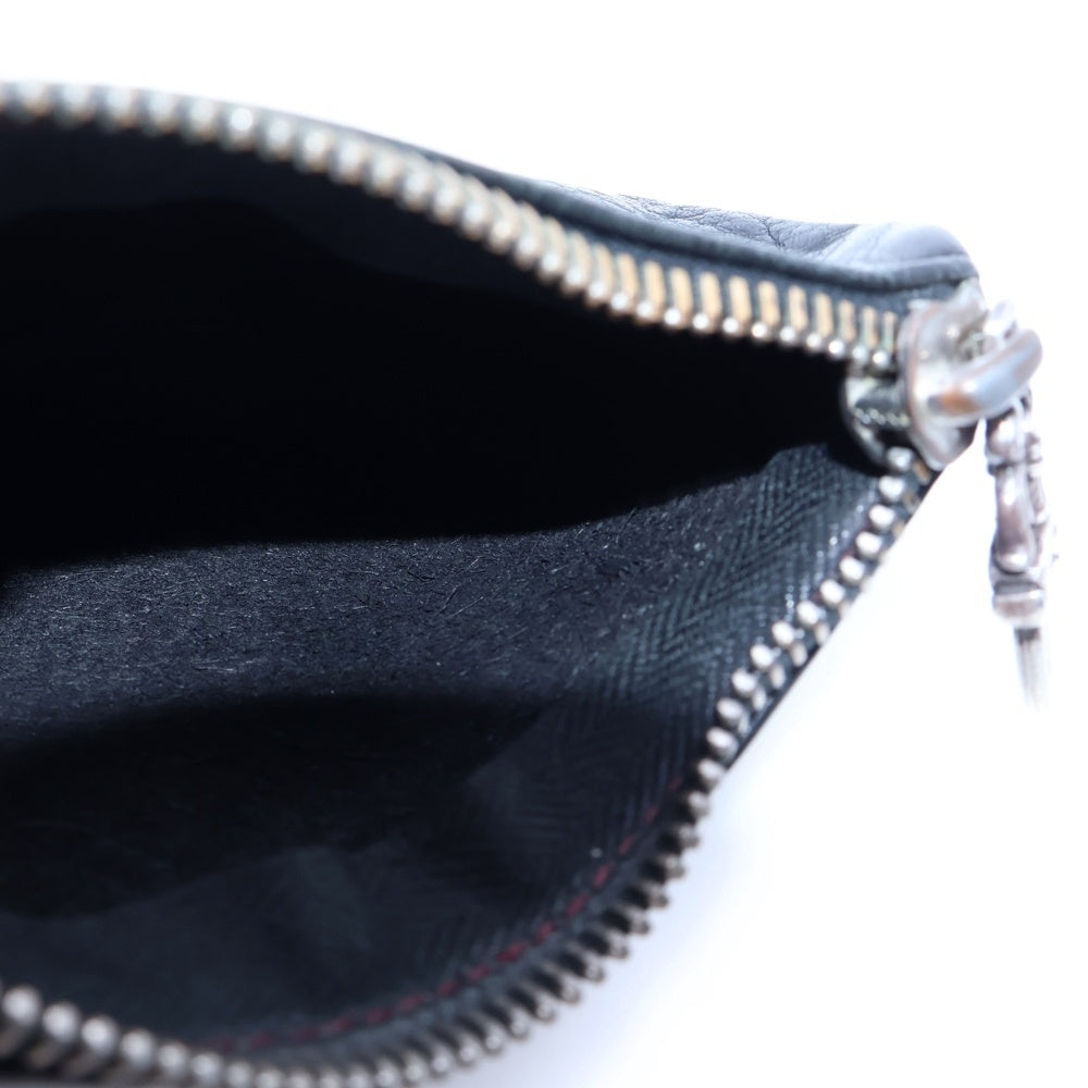 CHROME HEARTS(クロムハーツ) ZPR CHNG PURSE CRS チェンジパース クロスパッチ レザー コインケース ブラック