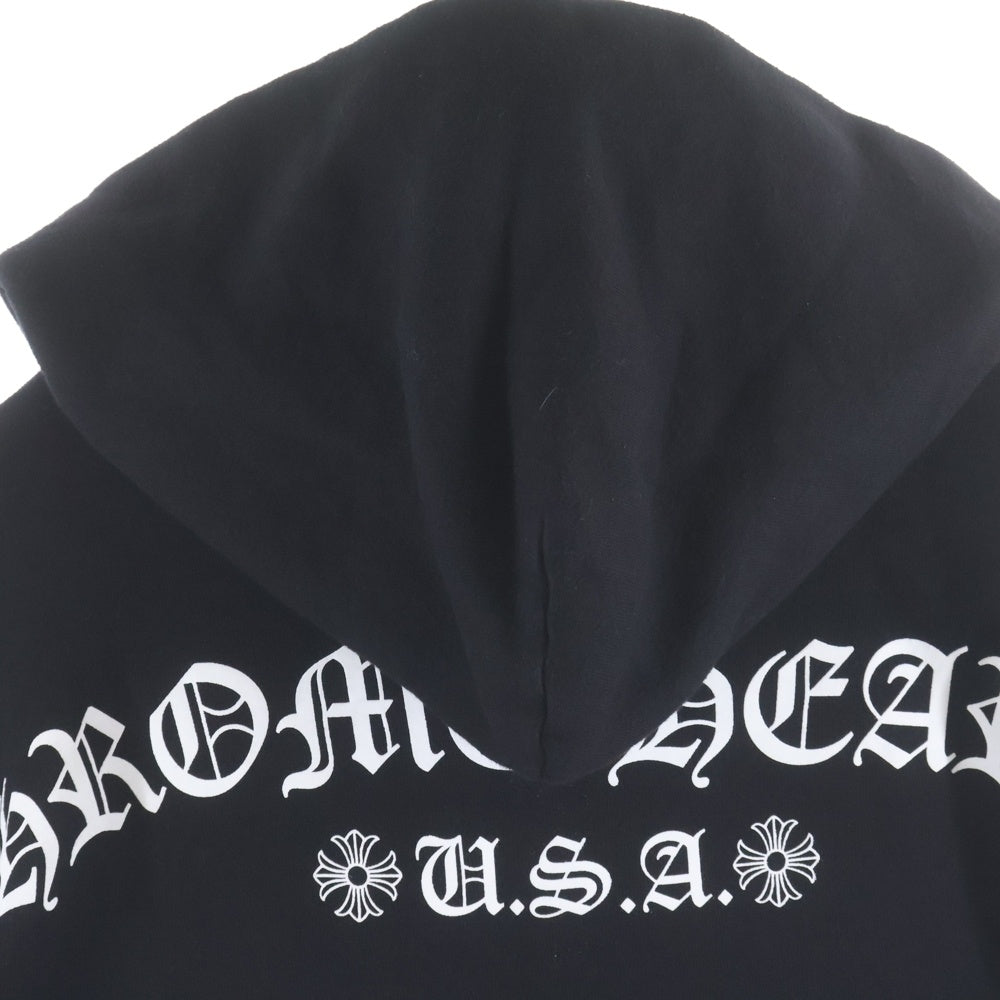 CHROME HEARTS(クロムハーツ) SWTSHRT HD ZIP ダガージップ バックアーチロゴ アームロゴ ジップパーカー ブラック B