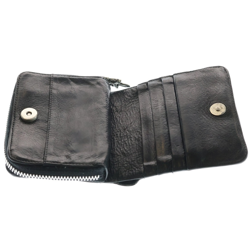 CHROME HEARTS(クロムハーツ) SQ ZIP BILL スクエアジップビル レザーウォレット 財布 ブラック BCA376