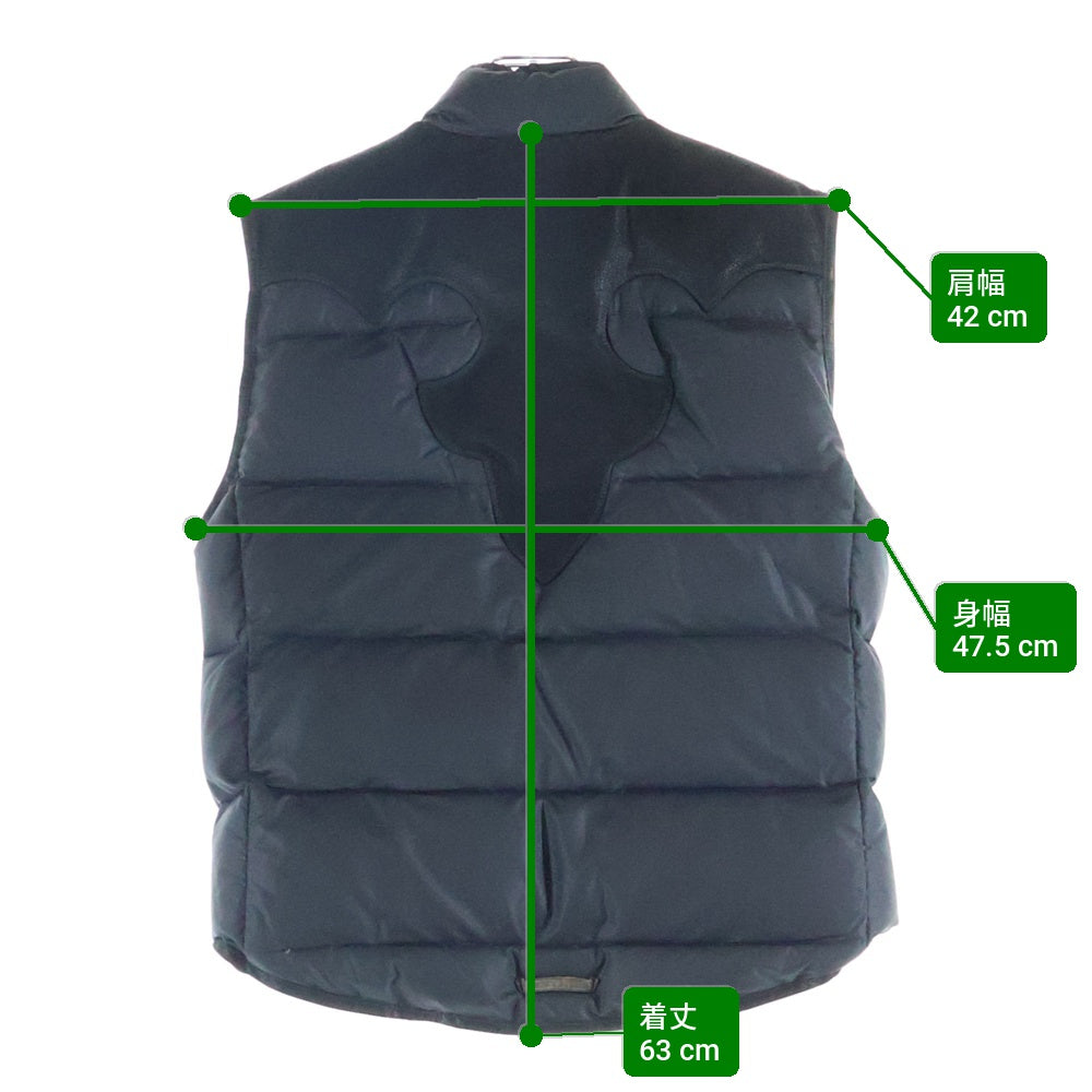 CHROME HEARTS(クロムハーツ) PUFFY WSTRN パフィウエスタン フレアニーレザーヨーク CHクロスボタン ダガージップ ダウンベスト ジャケット ブラック