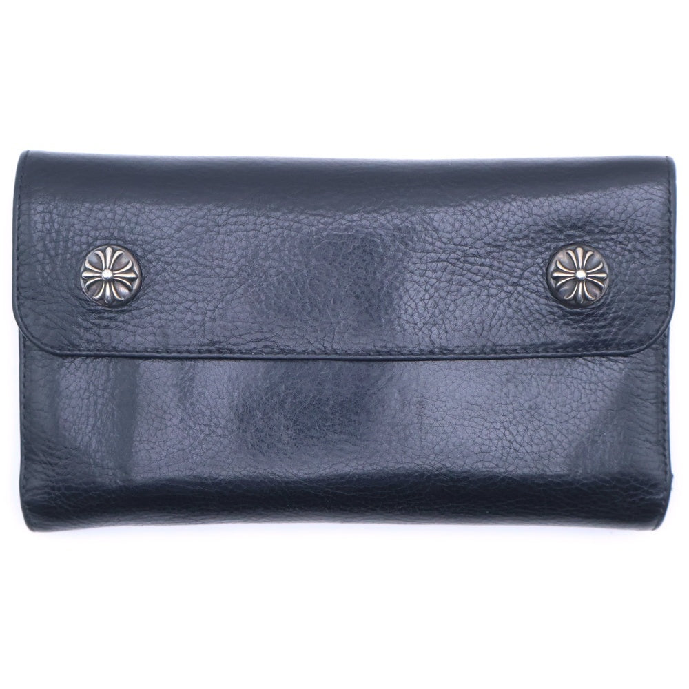 CHROME HEARTS(クロムハーツ) WAVE ウェーブ レザーウォレット 財布 ブラックBCA375