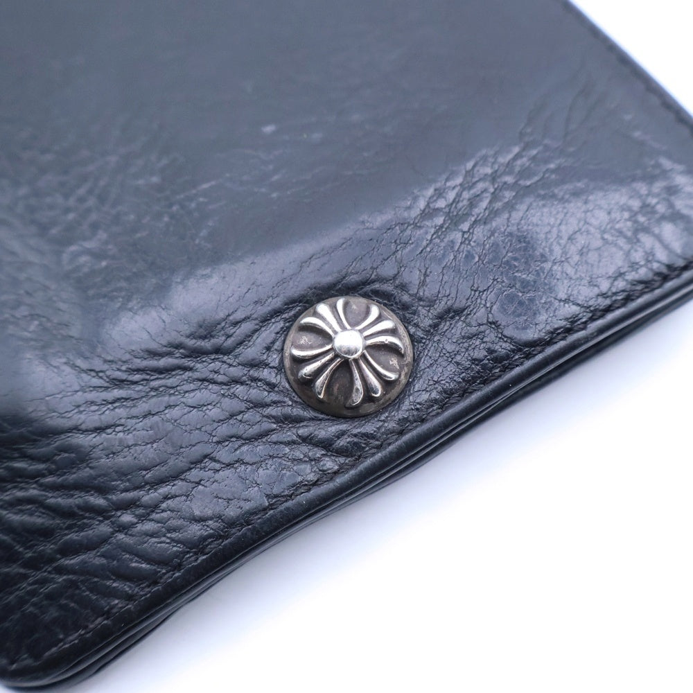CHROME HEARTS(クロムハーツ) 1SNAP 1スナップ クロス ボールボタン レザーウォレット 財布 ブラック BCA361