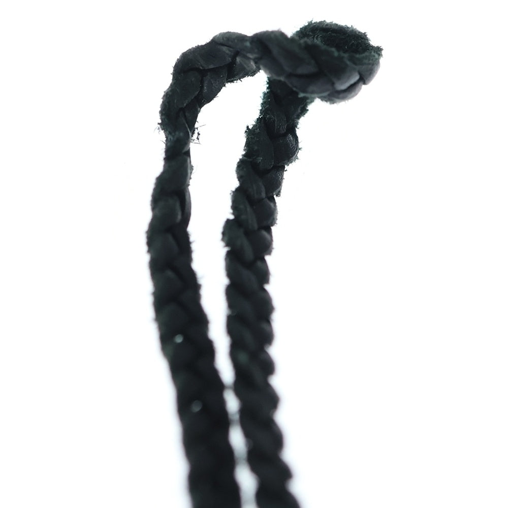 CHROME HEARTS(クロムハーツ) LEATHER BRAID スクロールレザーブレード ネックレス ブラック/シルバー