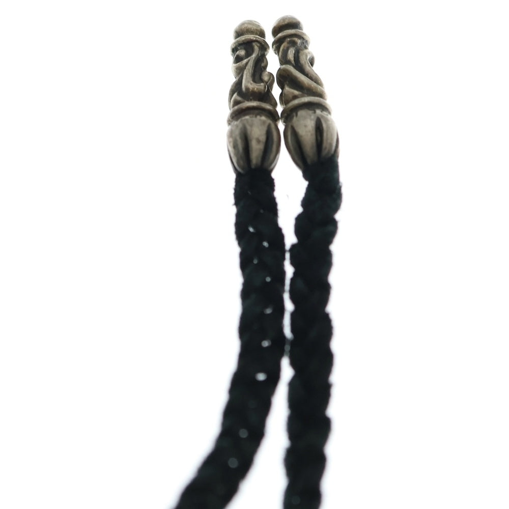 CHROME HEARTS(クロムハーツ) LEATHER BRAID スクロールレザーブレード ネックレス ブラック/シルバー