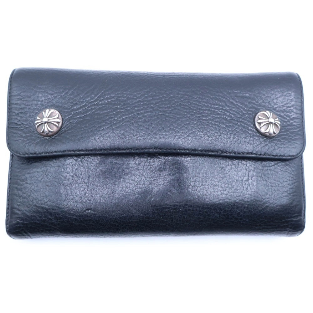 CHROME HEARTS(クロムハーツ) WAVE CROSS BALL ウェーブ クロスボールボタンレザーウォレット財布