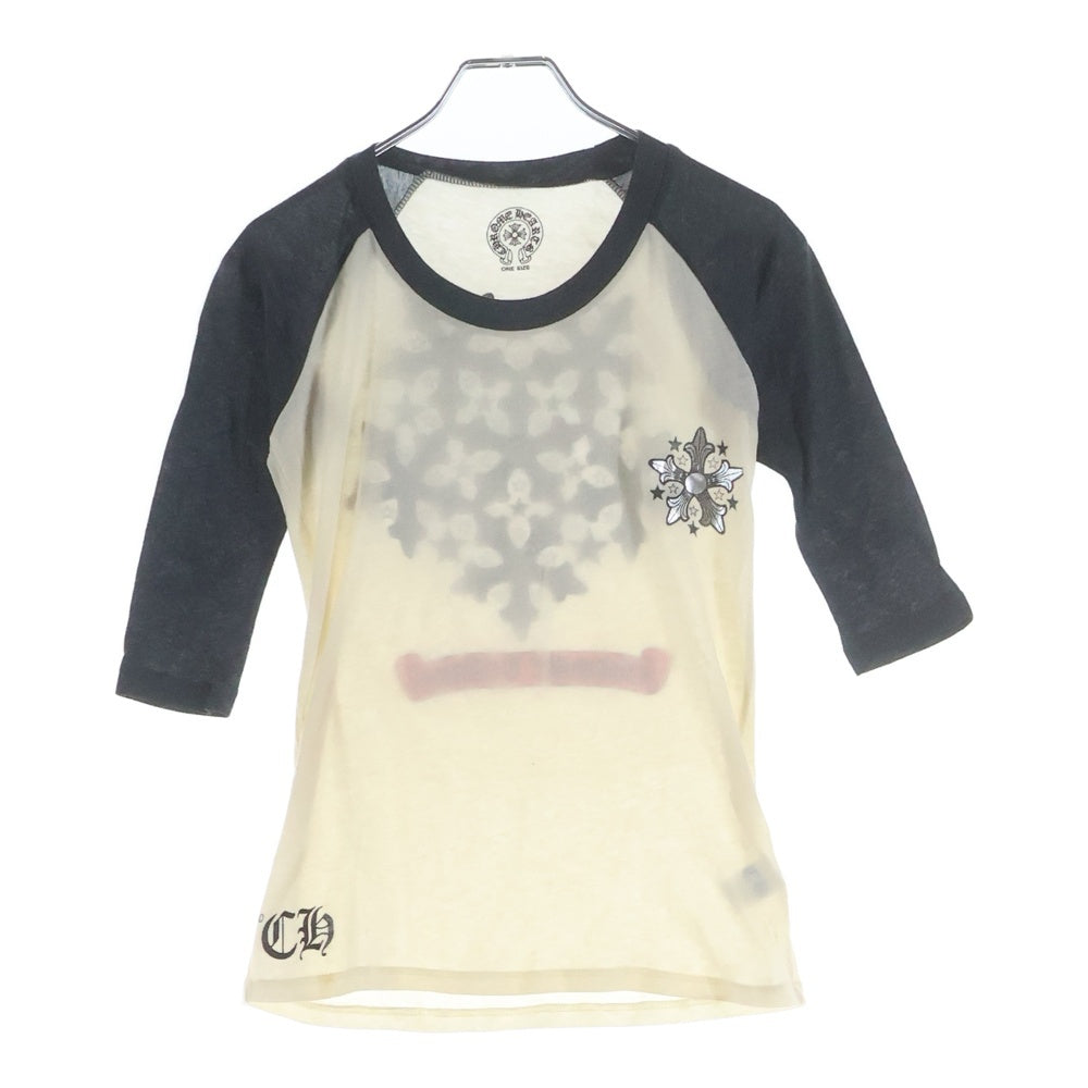 CHROME HEARTS(クロムハーツ) STAR PRINT スタープリント ラグランスリーブ 七分丈Tシャツ カットソー グレー/ホワイト
