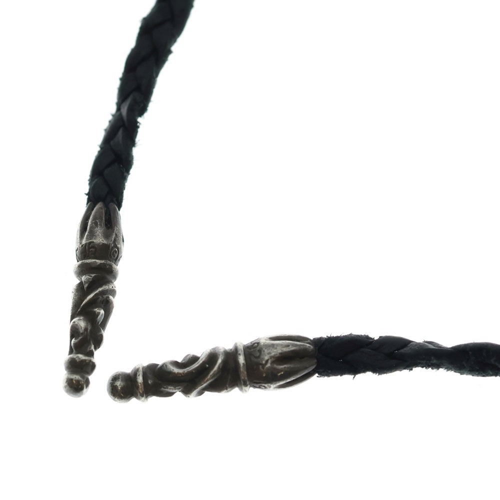 CHROME HEARTS(クロムハーツ) LEATHER BRAID スクロールレザーブレード シルバーネックレス