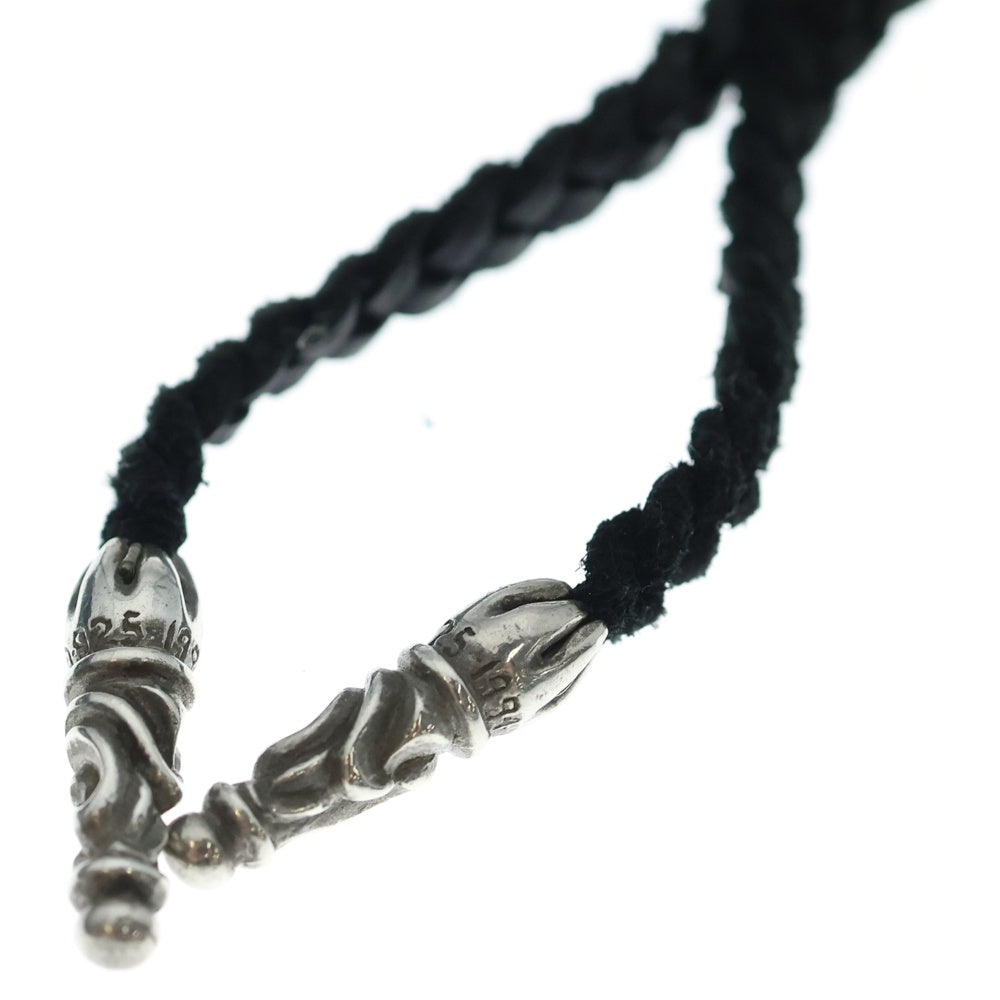 CHROME HEARTS(クロムハーツ) LEATHER BRAID スクロールレザーブレード シルバーネックレス