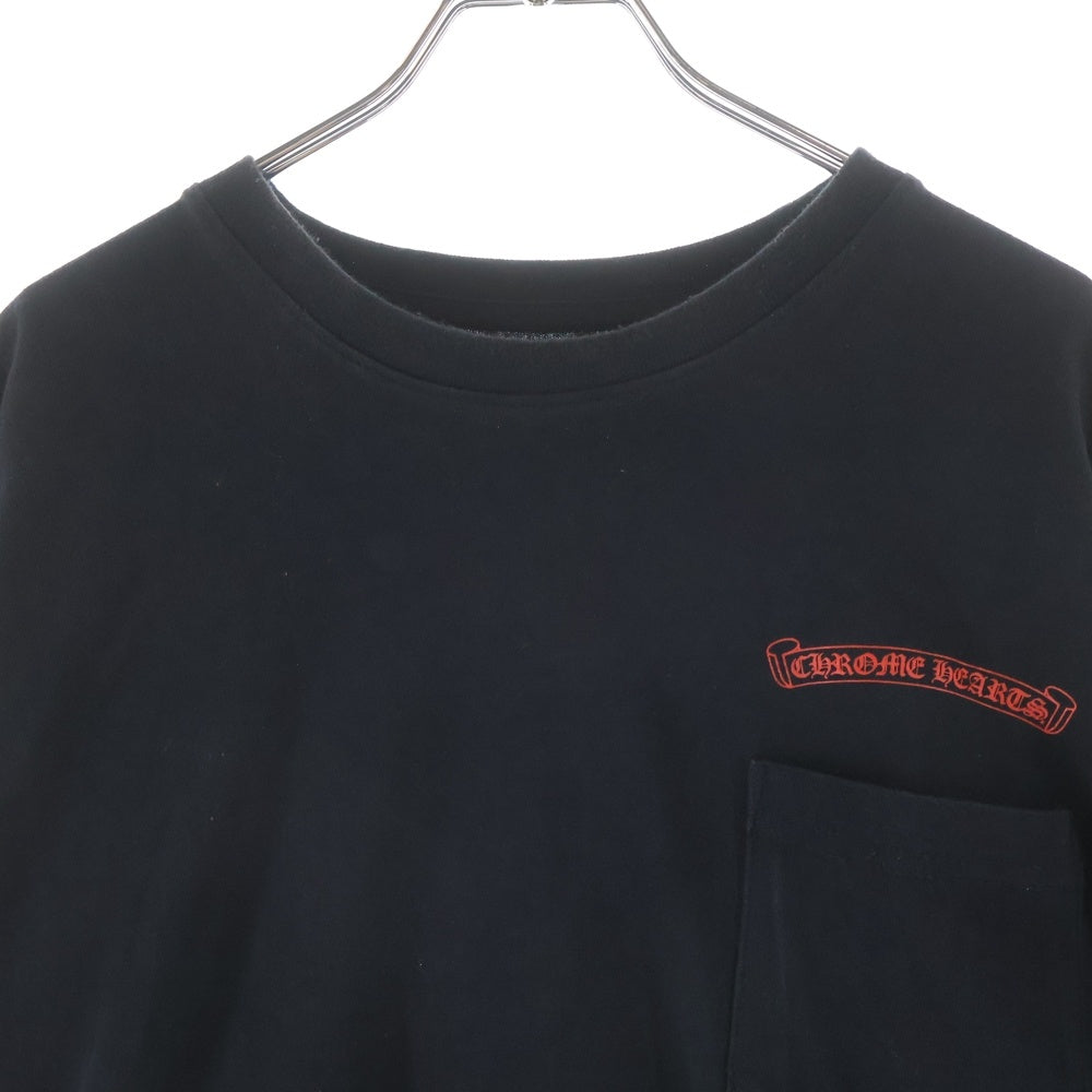 CHROME HEARTS(クロムハーツ) ×マッティボーイ 99アイズ Chomper L/S FLORAL CROSS チョンパー 袖フローラル 裏地プリント ロングTシャツ ブラック