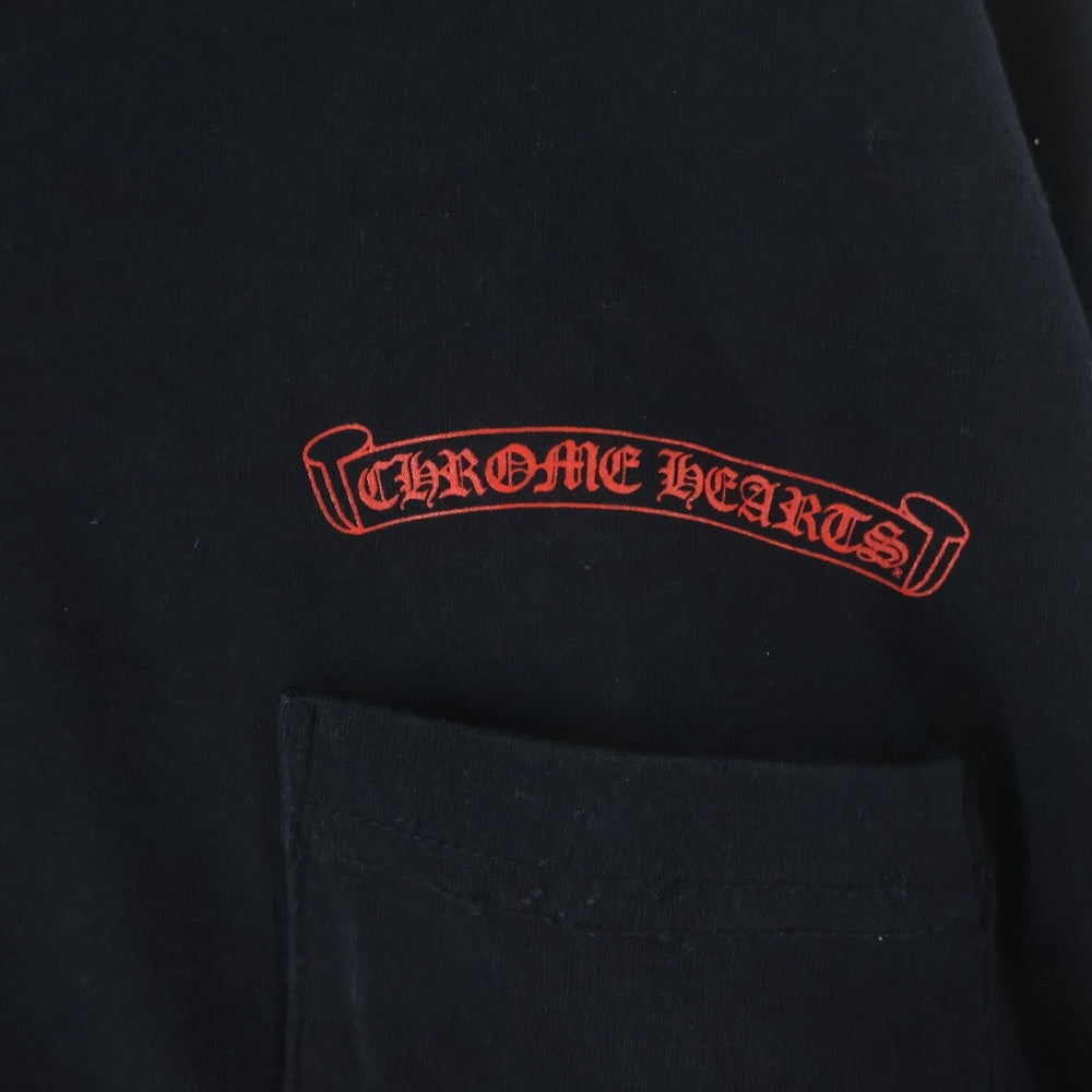 CHROME HEARTS(クロムハーツ) ×マッティボーイ 99アイズ Chomper L/S FLORAL CROSS チョンパー 袖フローラル 裏地プリント ロングTシャツ ブラック