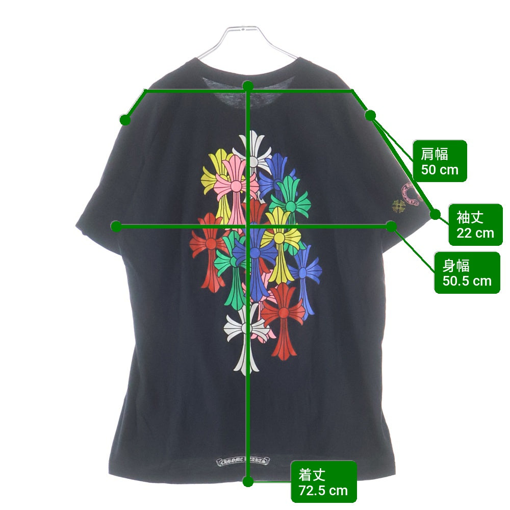 CHROME HEARTS(クロムハーツ) MLTCOL CEM CRS T-SHRT マルチセメタリークロスプリント半袖Tシャツ ブラック/マルチ
