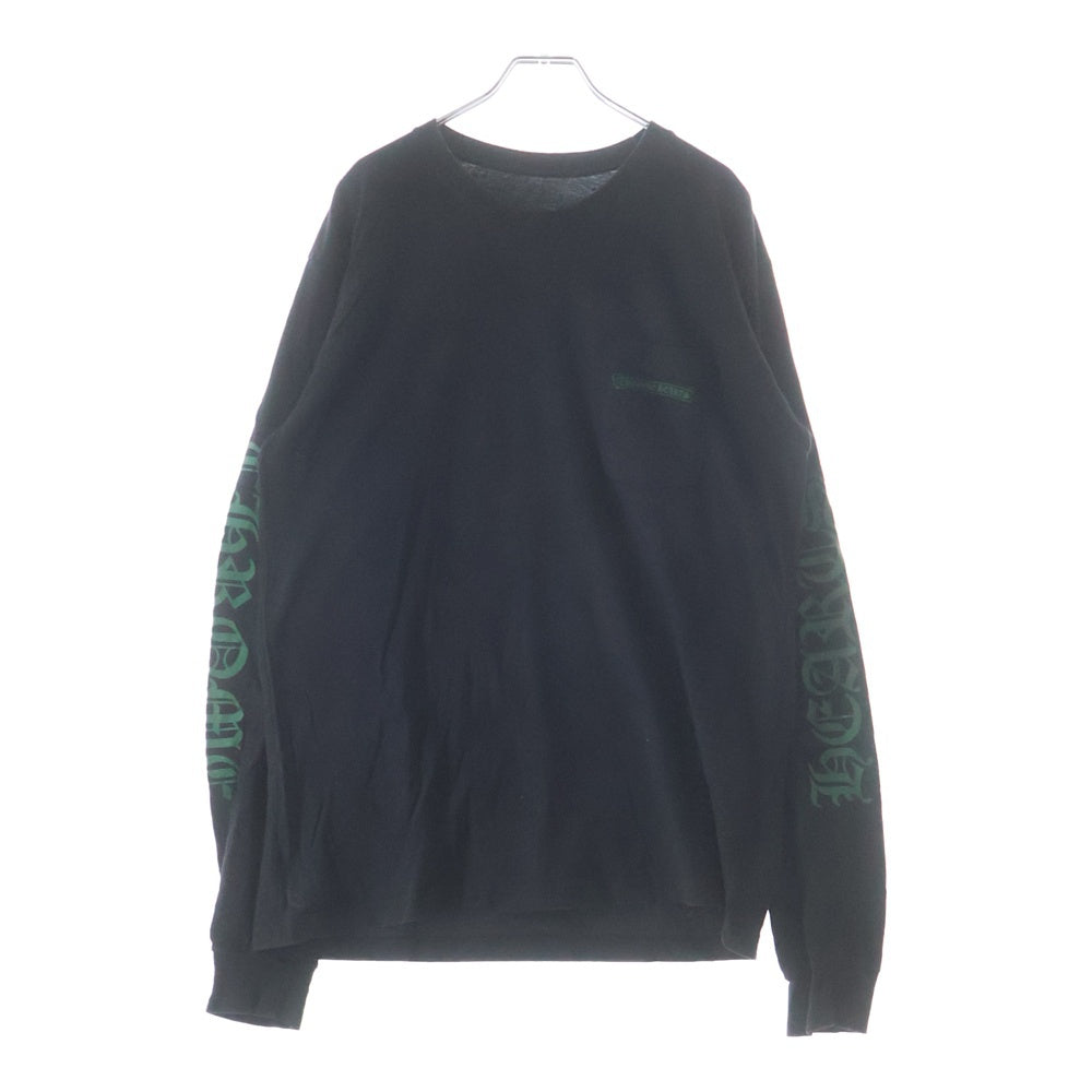 CHROME HEARTS(クロムハーツ) CEMETERY バックセメタリープリント クルーネック 長袖Tシャツ ブラック/グリーン