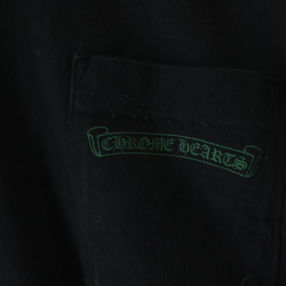 CHROME HEARTS(クロムハーツ) CEMETERY バックセメタリープリント クルーネック 長袖Tシャツ ブラック/グリーン