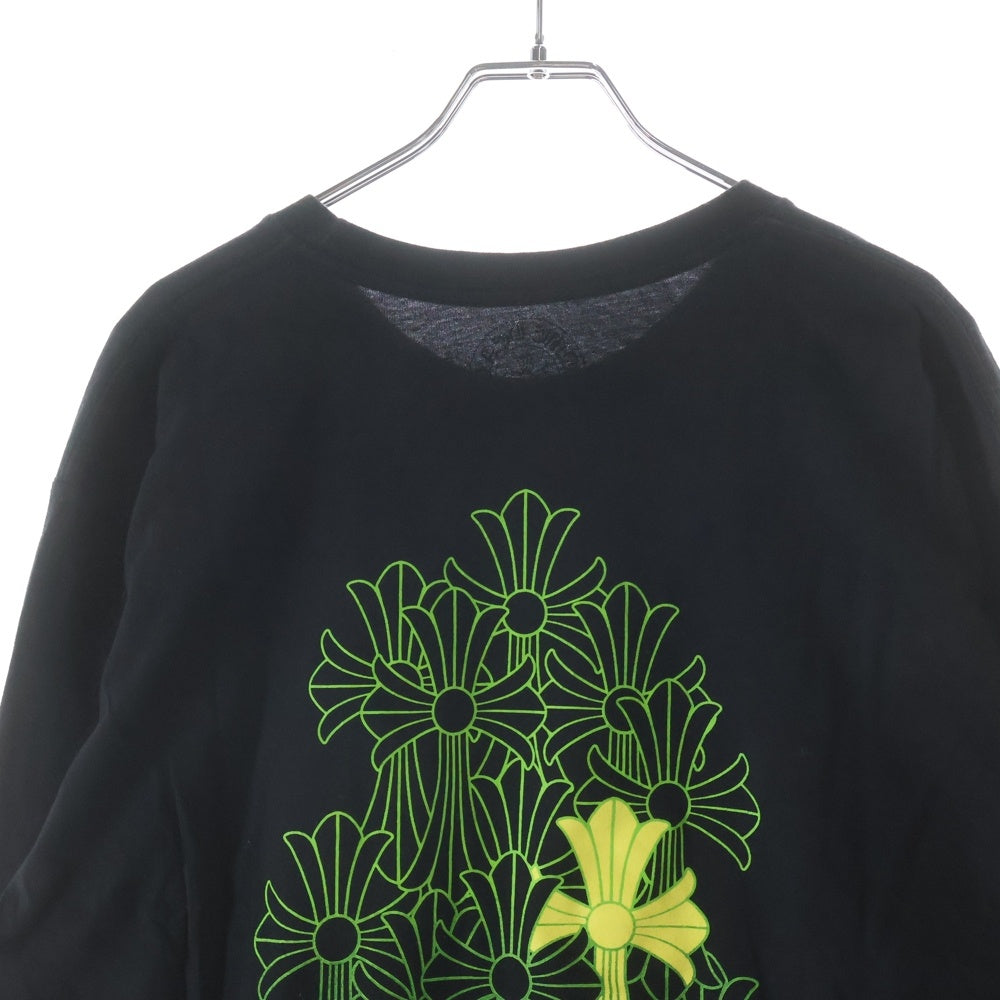 CHROME HEARTS(クロムハーツ) CEMETERY バックセメタリープリント クルーネック 長袖Tシャツ ブラック/グリーン