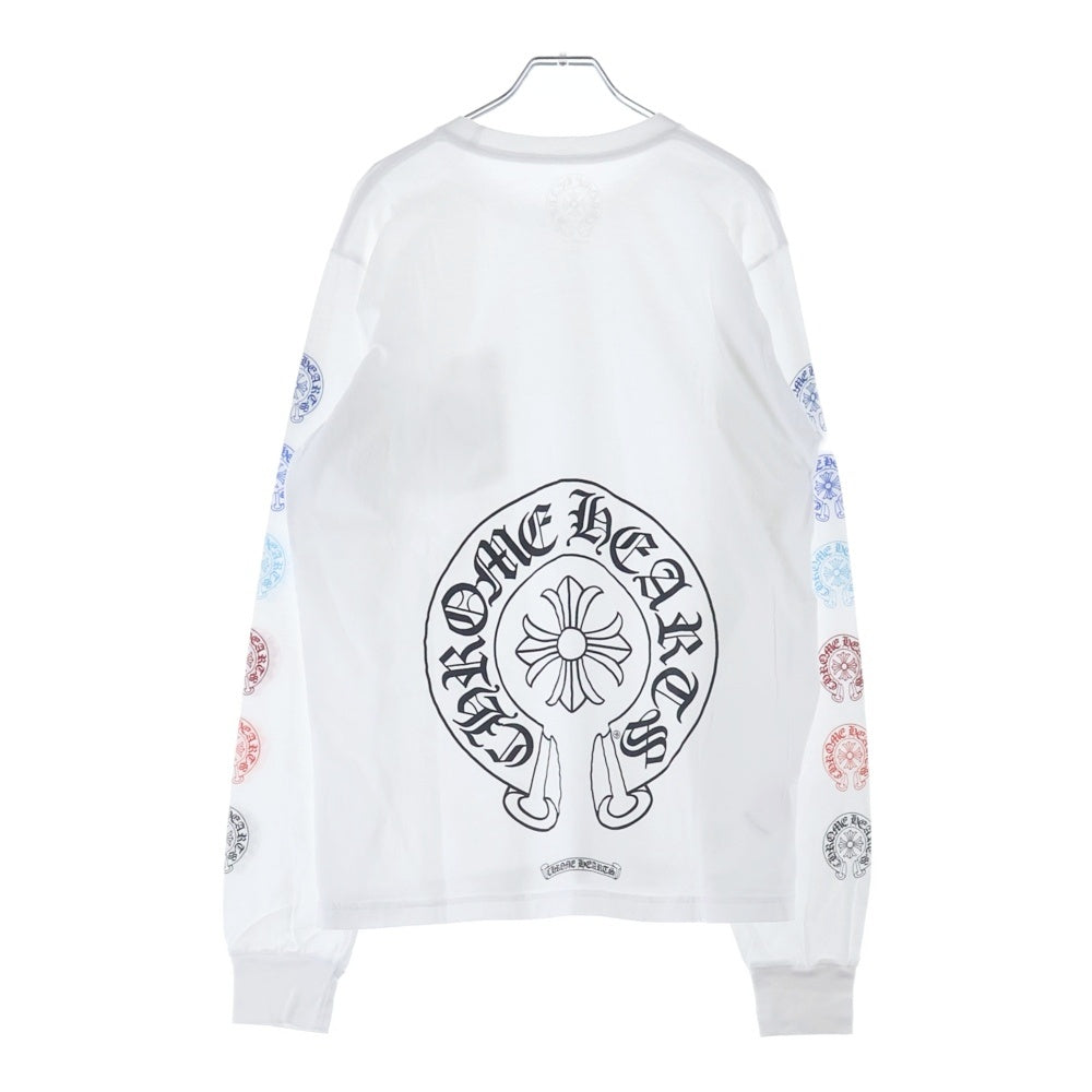 CHROME HEARTS(クロムハーツ) MULTI COLOR HORSE SHOE マルチカラーホースシュー 長袖Tシャツ カットソー ホワイト