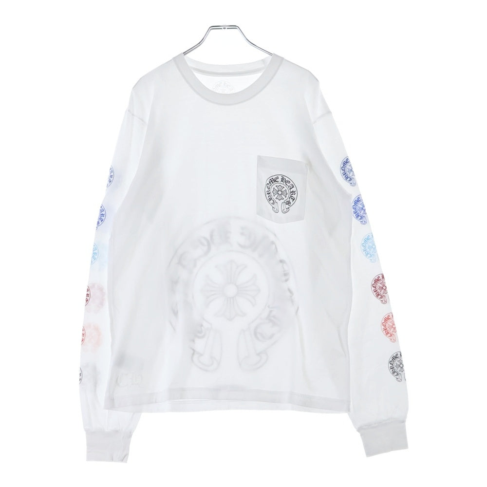 CHROME HEARTS(クロムハーツ) MULTI COLOR HORSE SHOE マルチカラーホースシュー 長袖Tシャツ カットソー ホワイト