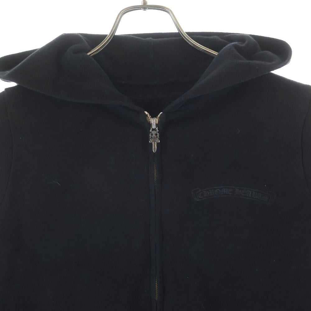 CHROME HEARTS(クロムハーツ) SWTSHRT HD ZIP アーチロゴプリントジップアップパーカー ブラック