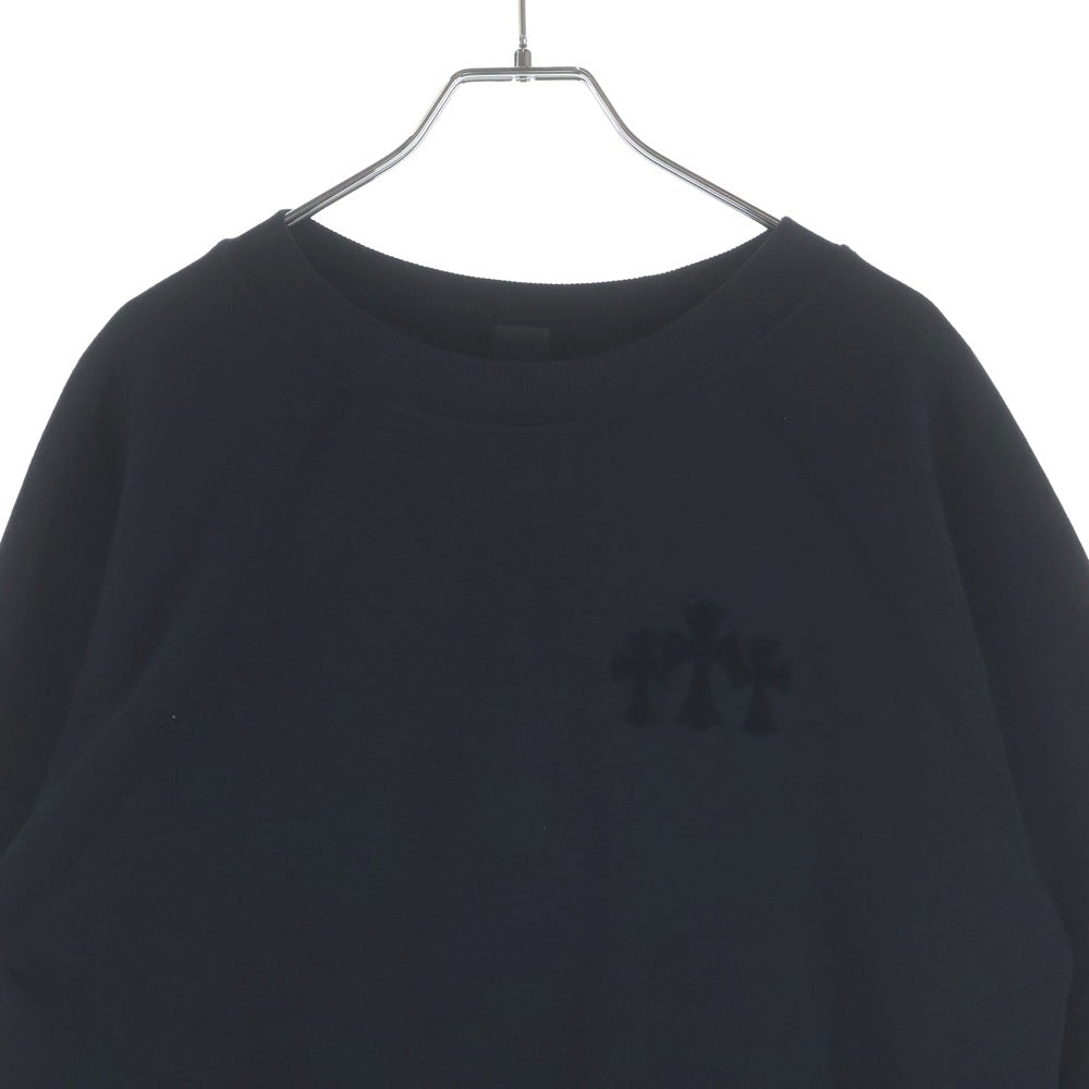 CHROME HEARTS(クロムハーツ) Y NOT CH LOGO CEMETERY CROSS SWEAT ワイノット セメタリークロスパッチ バックCHロゴ クルーネックスウェット トレーナー ブラック レディース