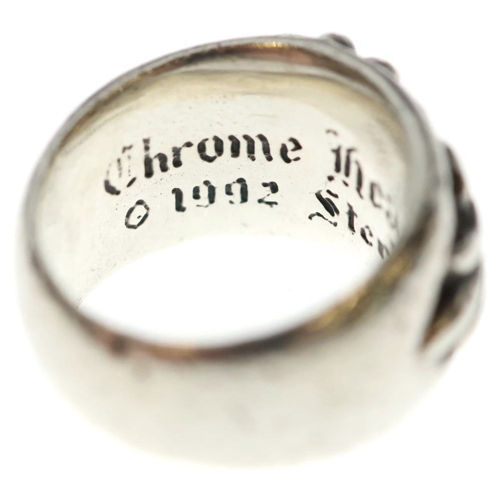 CHROME HEARTS(クロムハーツ) FLRL CRS 1SAP フローラルクロス ワンポイントサファイヤ リング シルバー