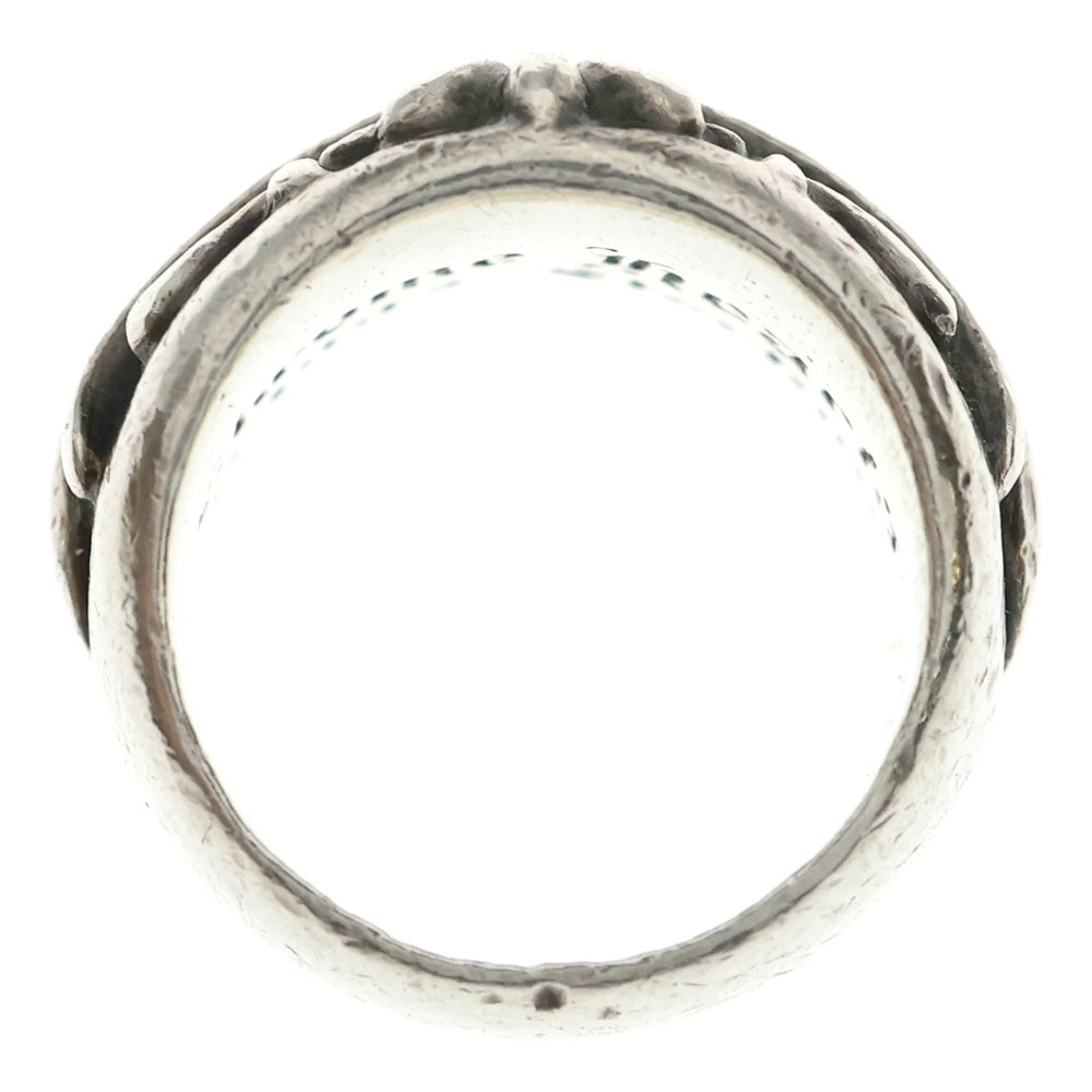 CHROME HEARTS(クロムハーツ) FLRL CRS 1SAP フローラルクロス ワンポイントサファイヤ リング シルバー