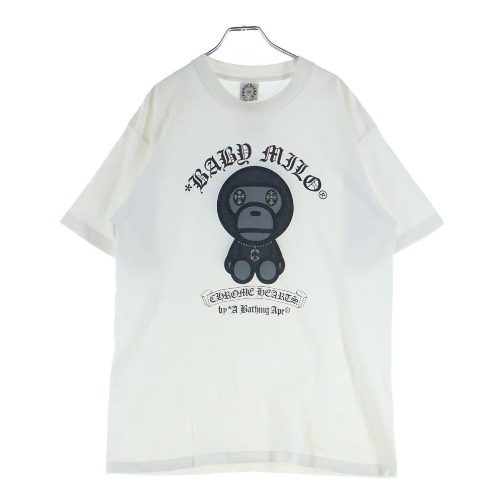 CHROME HEARTS(クロムハーツ) OLD ×A BATHING APE アベイシングエイプ BABYMILO 半袖Tシャツ ホワイト