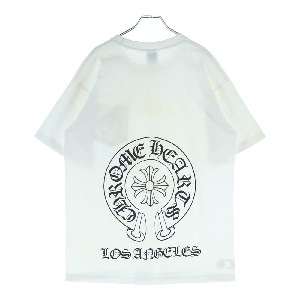 CHROME HEARTS(クロムハーツ) OLD CH T-SHRT ラスベガス限定バックホースシュープリント 半袖Tシャツ カットソー ホワイト