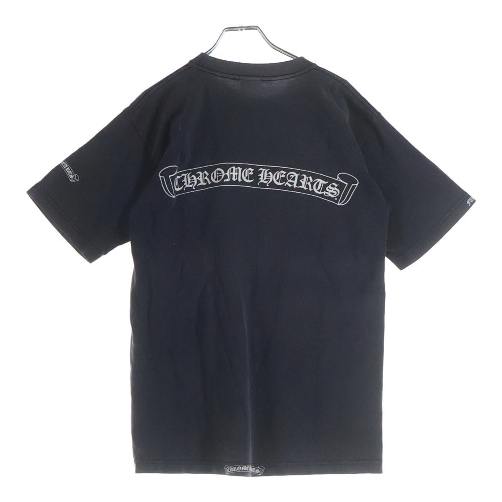 CHROME HEARTS(クロムハーツ) OLD ネックロゴ ヴァインダガー胸ポケット バックスクロールラベル 半袖Tシャツ カットソー ブラック