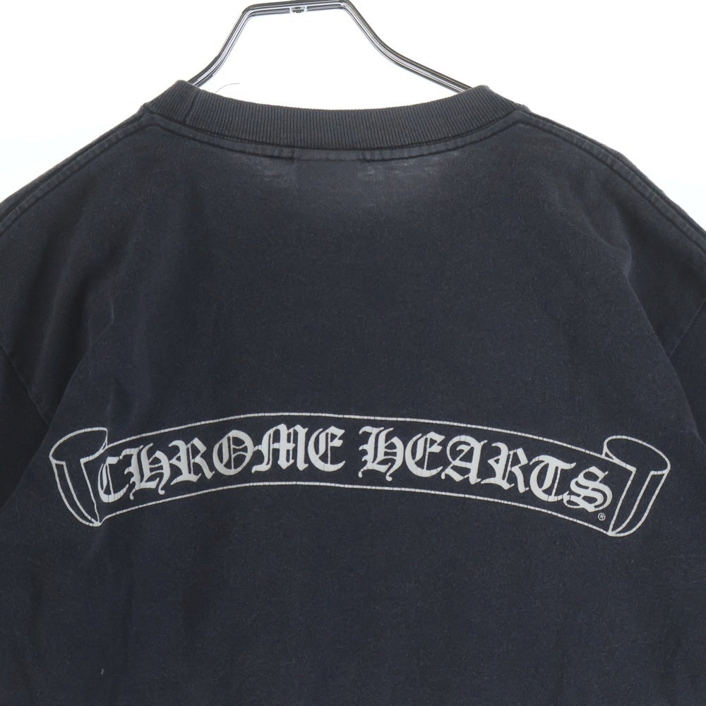 CHROME HEARTS(クロムハーツ) OLD ネックロゴ ヴァインダガー胸ポケット バックスクロールラベル 半袖Tシャツ カットソー ブラック