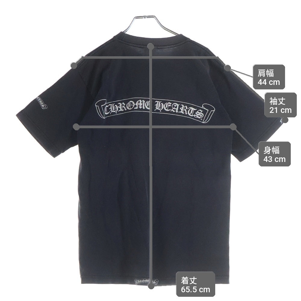CHROME HEARTS(クロムハーツ) OLD ネックロゴ ヴァインダガー胸ポケット バックスクロールラベル 半袖Tシャツ カットソー ブラック