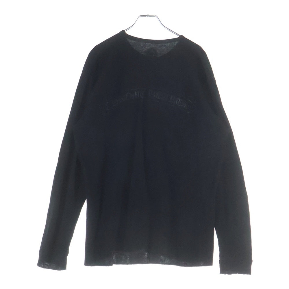 CHROME HEARTS(クロムハーツ) ヘンリーネック クロスボールボタン サーマル 長袖シャツ ブラック