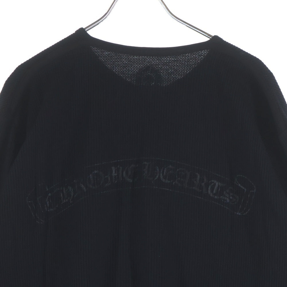 CHROME HEARTS(クロムハーツ) ヘンリーネック クロスボールボタン サーマル 長袖シャツ ブラック