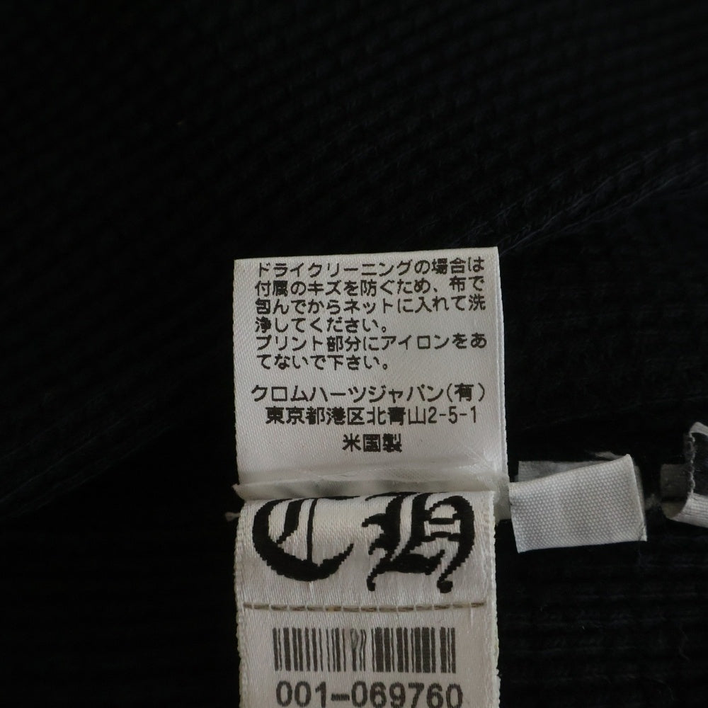 CHROME HEARTS(クロムハーツ) ヘンリーネック クロスボールボタン サーマル 長袖シャツ ブラック