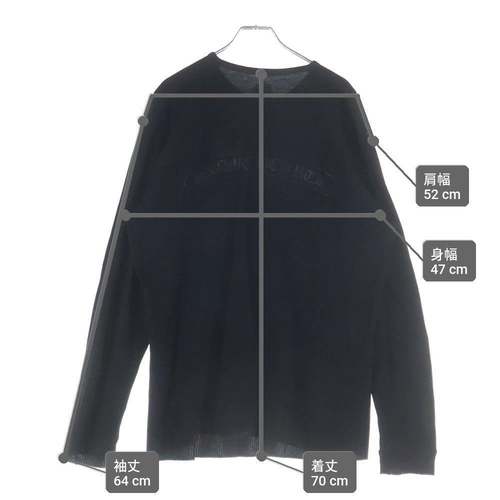 CHROME HEARTS(クロムハーツ) ヘンリーネック クロスボールボタン サーマル 長袖シャツ ブラック
