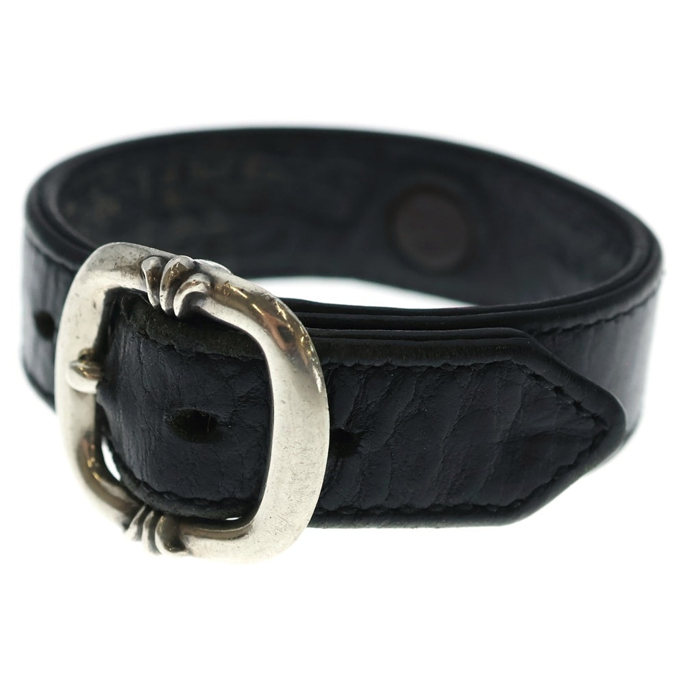 CHROME HEARTS(クロムハーツ) GUNSLINGER ガンスリンガークロスボール レザーブレスレット ブラック