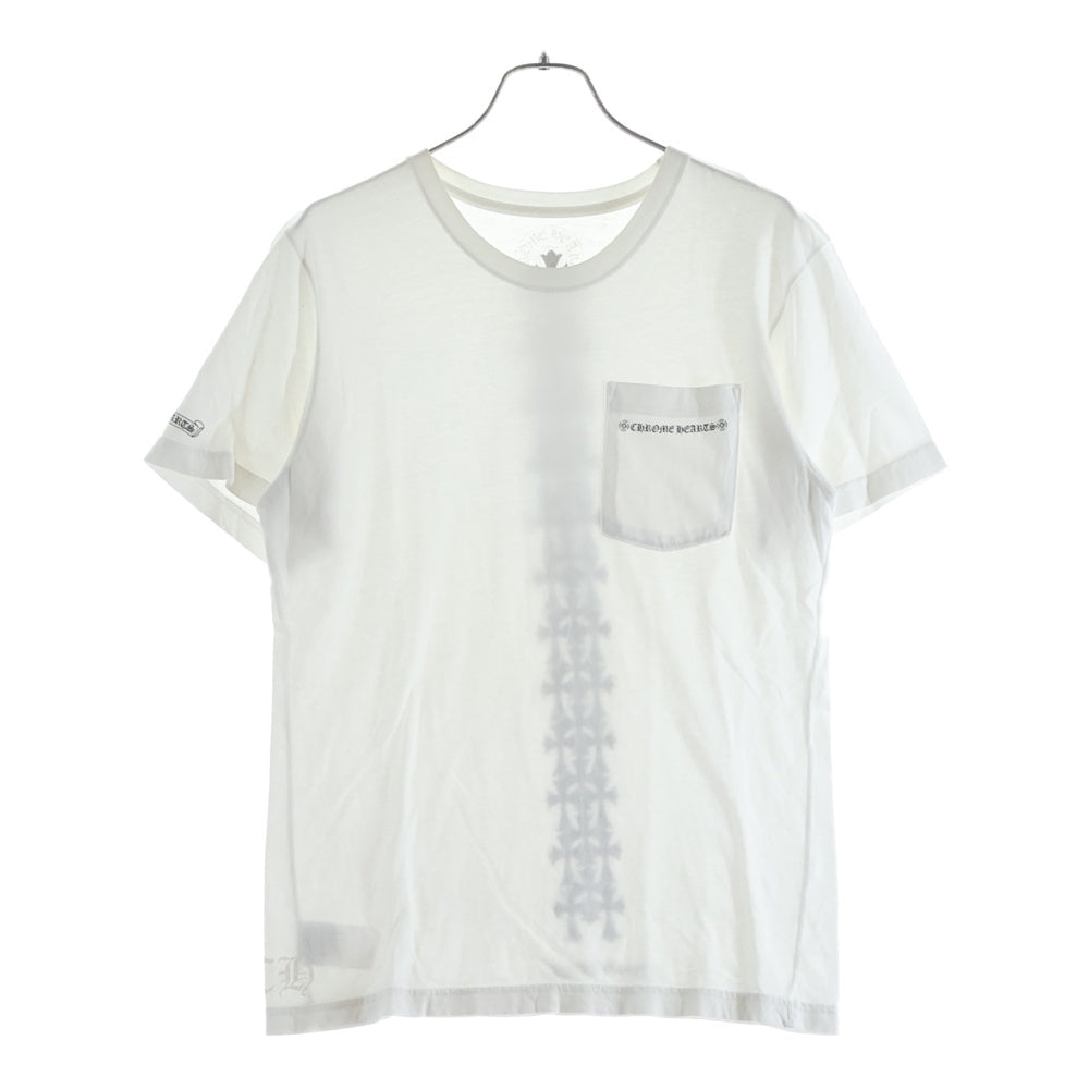 CHROME HEARTS(クロムハーツ) Cemetery Cross Tire Track Tee セメタリークロスタイヤトラックショートスリーブ 半袖Tシャツ ホワイト
