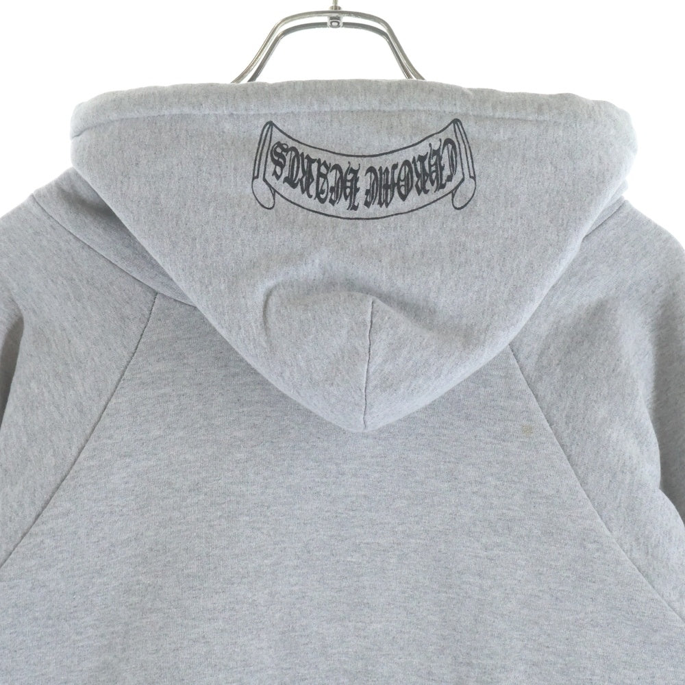 CHROME HEARTS(クロムハーツ) OLD SCROLL LABEL Hoodie オールドモデル バッグスクロールラベルプリント プルオーバー パーカー グレー