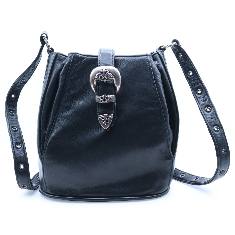 CHROME HEARTS(クロムハーツ) 3PC ショルダーグロメット付き レザーバック ブラック レディース