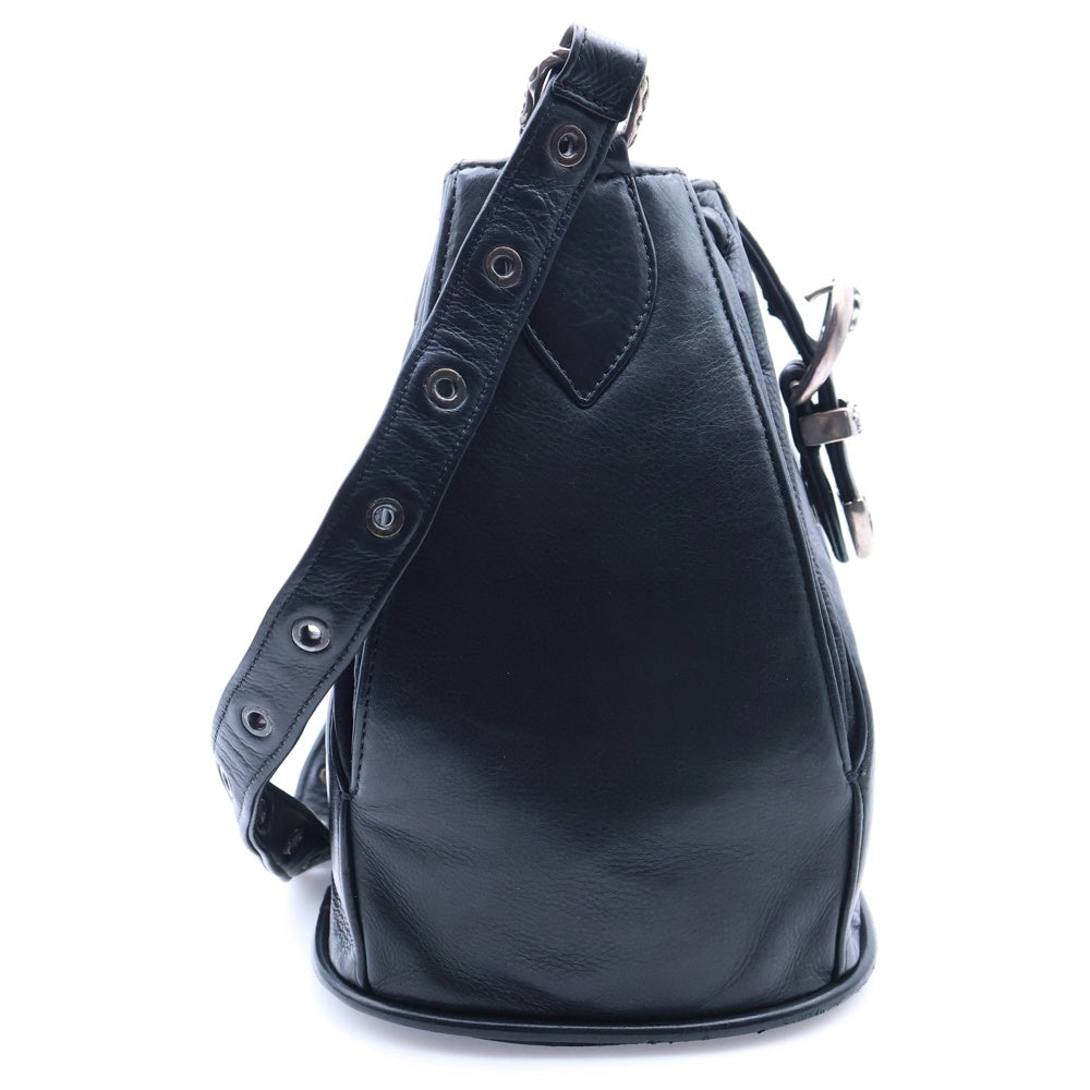 CHROME HEARTS(クロムハーツ) 3PC ショルダーグロメット付き レザーバック ブラック レディース