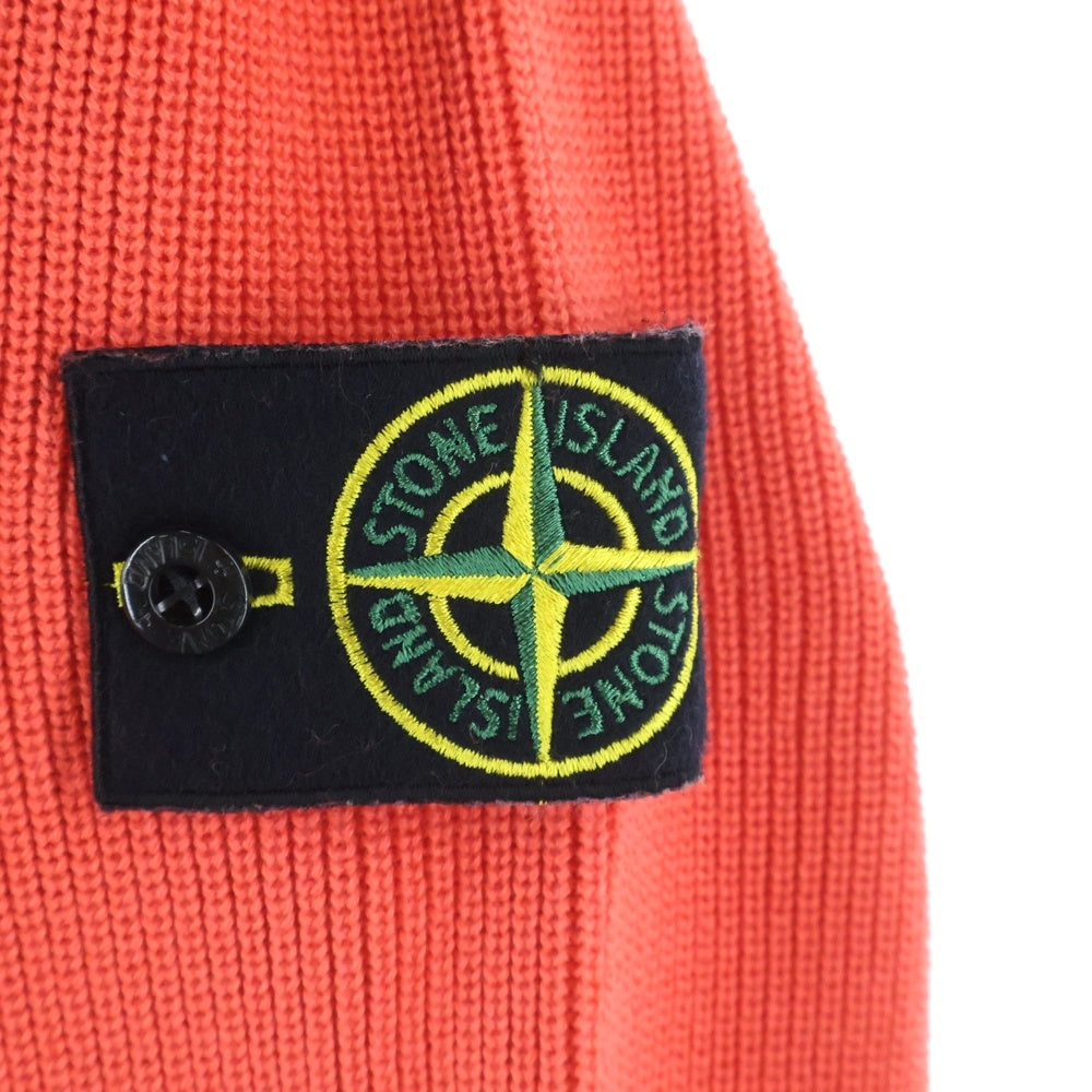 STONE ISLAND(ストーンアイランド) 22SS Ripped Cotton Knit 7615550D8 コットン クルーネック リブ ニット オレンジ