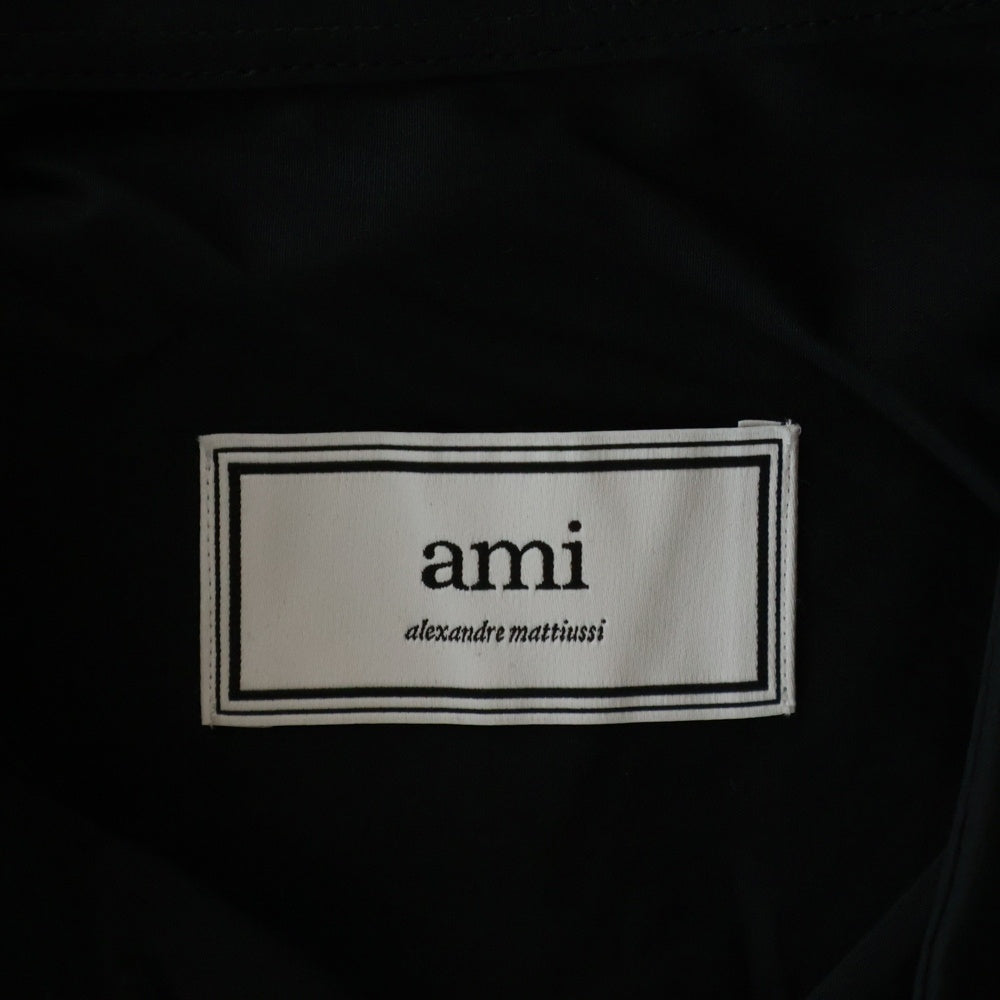 ami paris(アミパリス) Oversize Shirt E20HC102.417 オーバーサイズ スリッド 長袖 シャツ ブラック