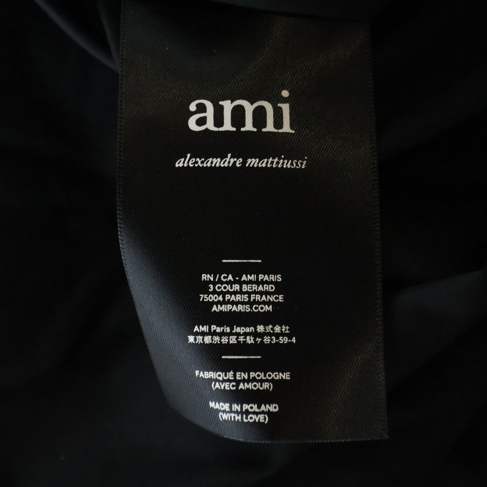 ami paris(アミパリス) Oversize Shirt E20HC102.417 オーバーサイズ スリッド 長袖 シャツ ブラック