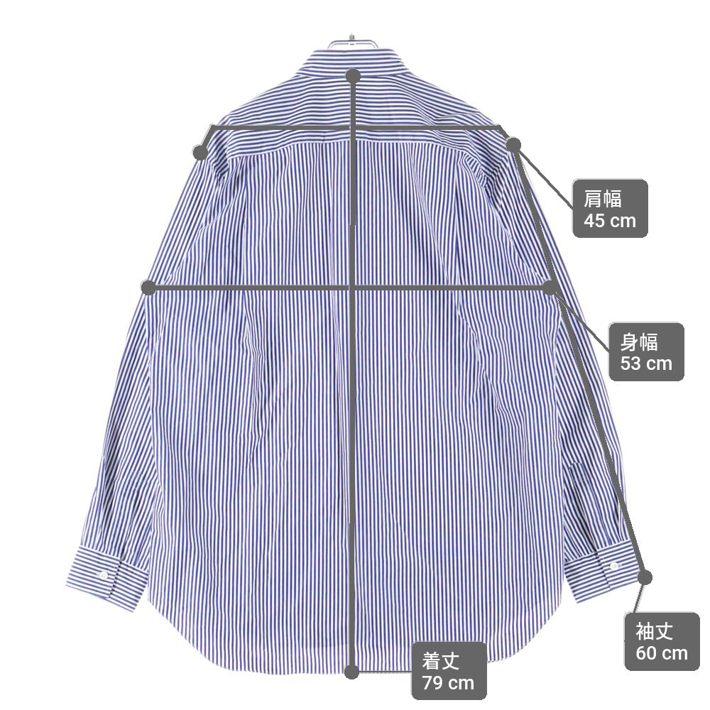 PLAY COMME des GARCONS(プレイコムデギャルソン) Stripe Patch Shirt AZ-B008 ストライプ パッチ レギュラーカラー 長袖シャツ ブルー